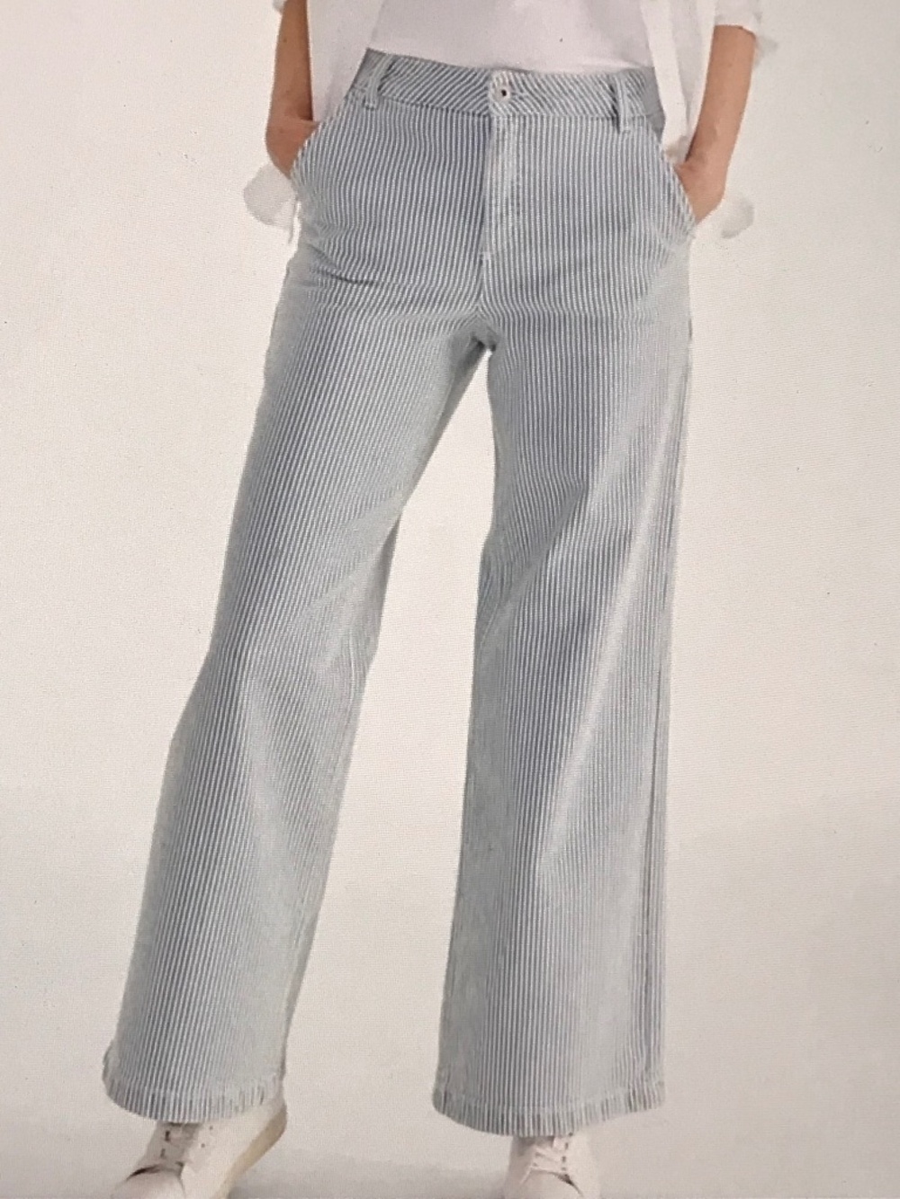 STYLE & CO Striped Wide Leg Pants Blue and White Women’s Plus Size 18